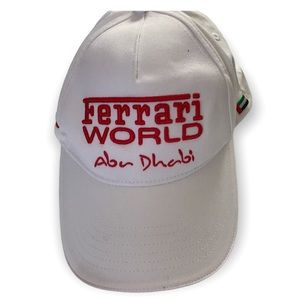 Ferrari world white and red Abu Dhabi hat